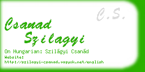 csanad szilagyi business card